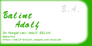 balint adolf business card